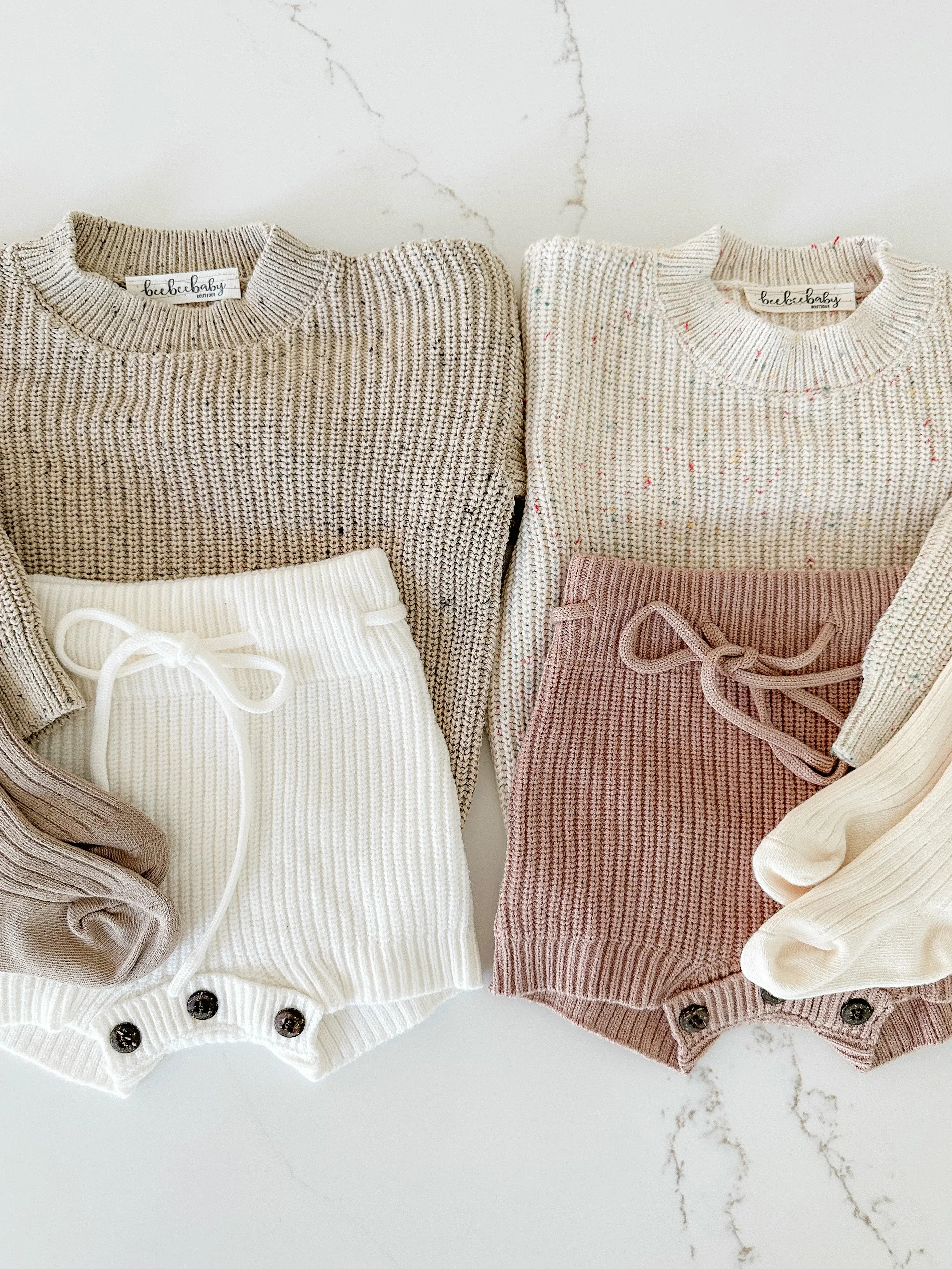 Speckled Chunky Sweater - Oat