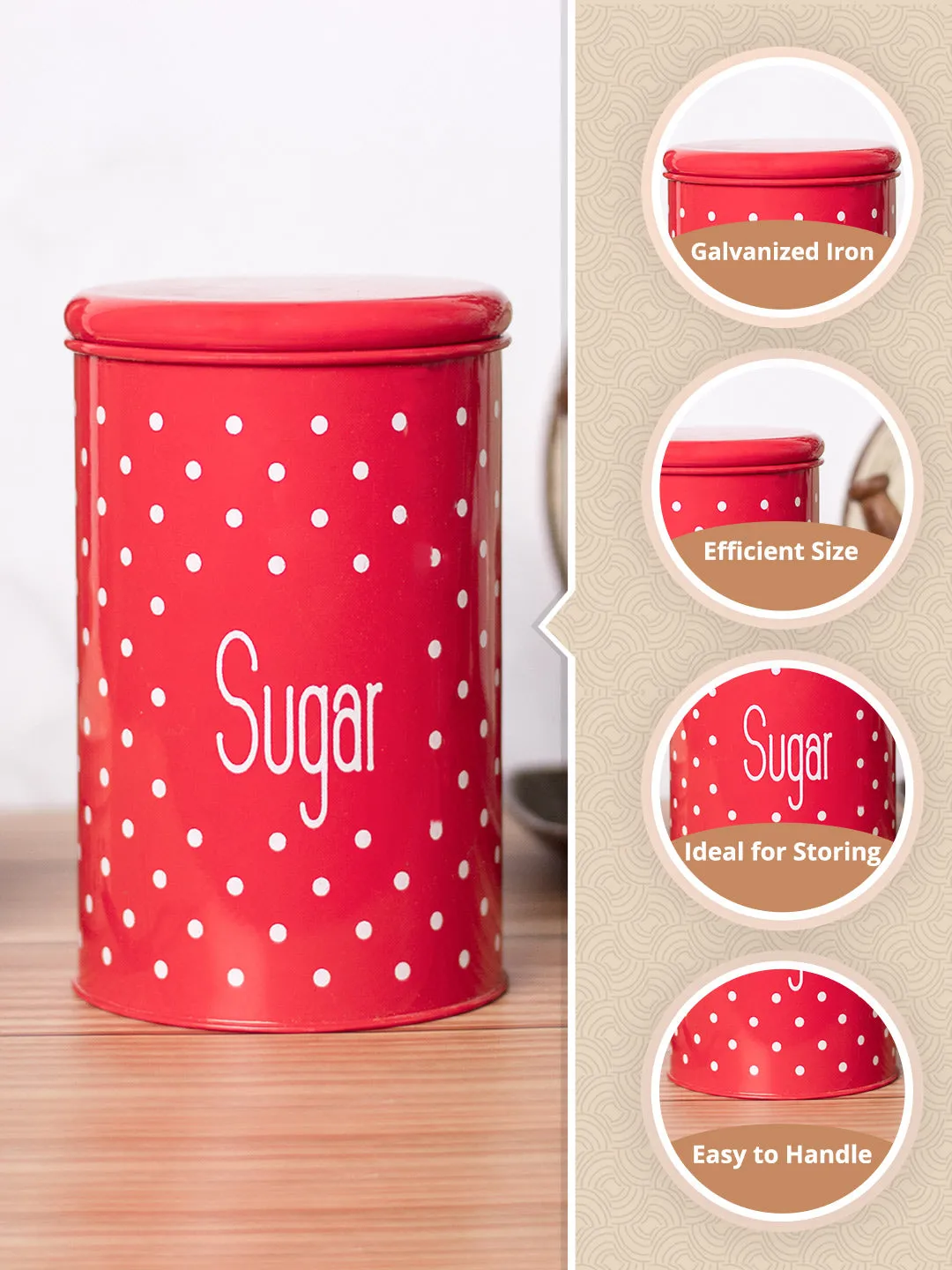 Stylish Red Sugar Jar