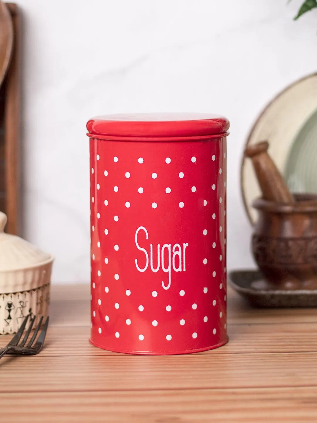 Stylish Red Sugar Jar