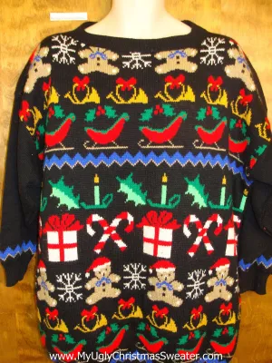 Super Colorful Ugly Christmas Sweater Pullover Mens Wms XXXL