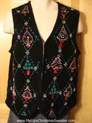 Tacky Bling Ugly Christmas Sweater Vest (f701)