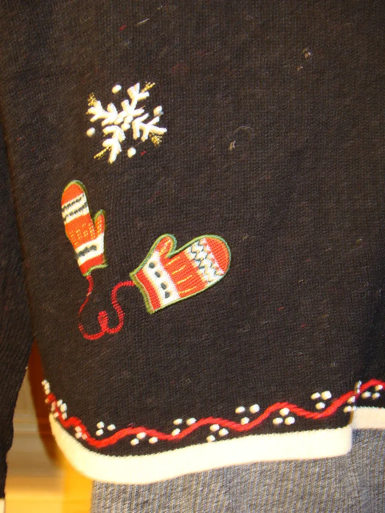 Tacky Cheap Ugly Christmas Sweater with Mittens, Stockings, Hats, and Scarfs (f501)