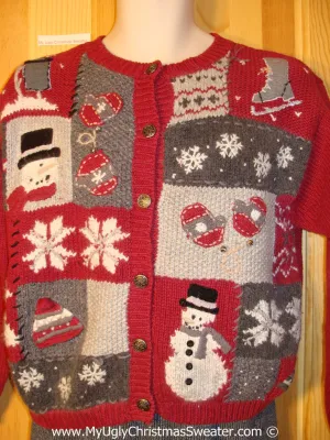 Tacky Christmas Sweater Skate, Snowflakes, Snowmen (f1254)