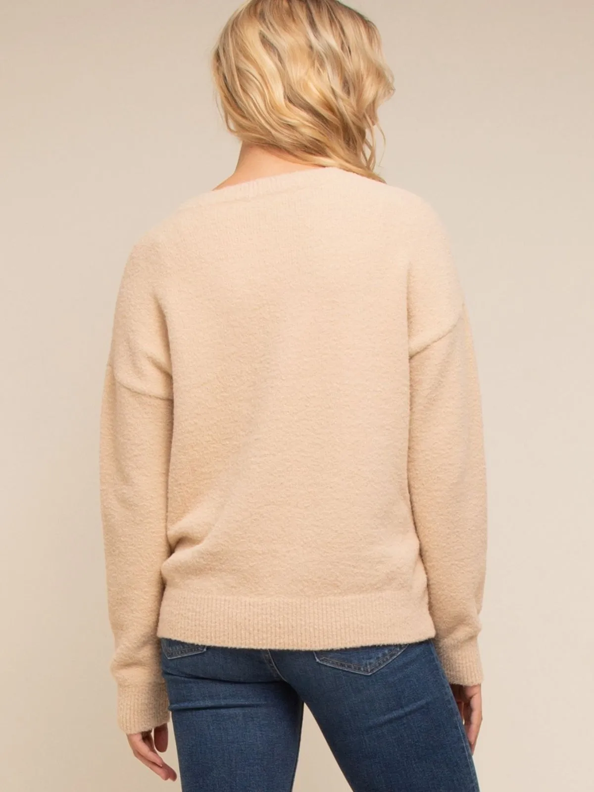 Tan "Nashville" Crew Neck Sweater