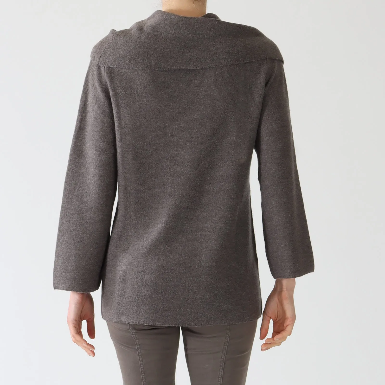 Taupe Shawl Collar Sweater