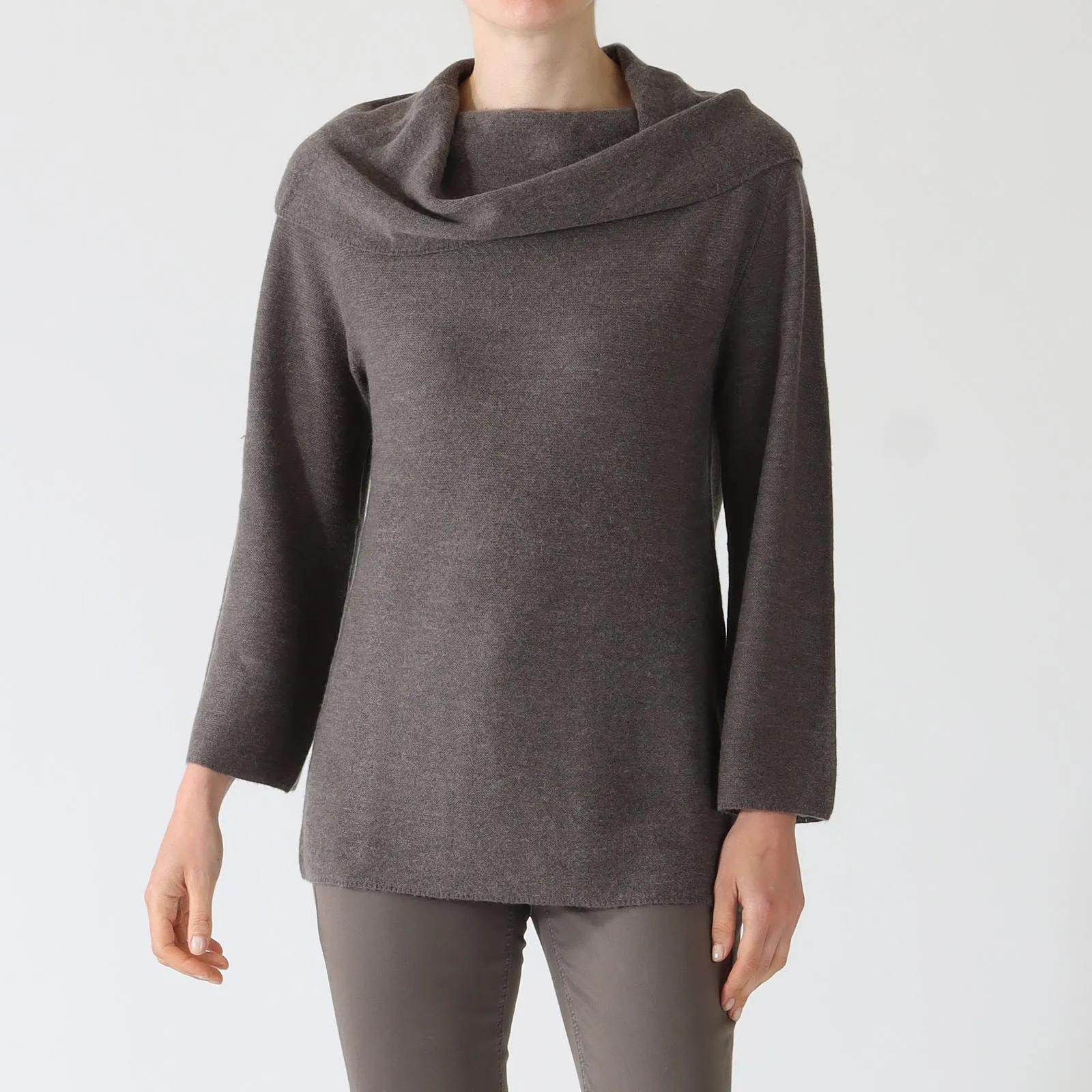 Taupe Shawl Collar Sweater