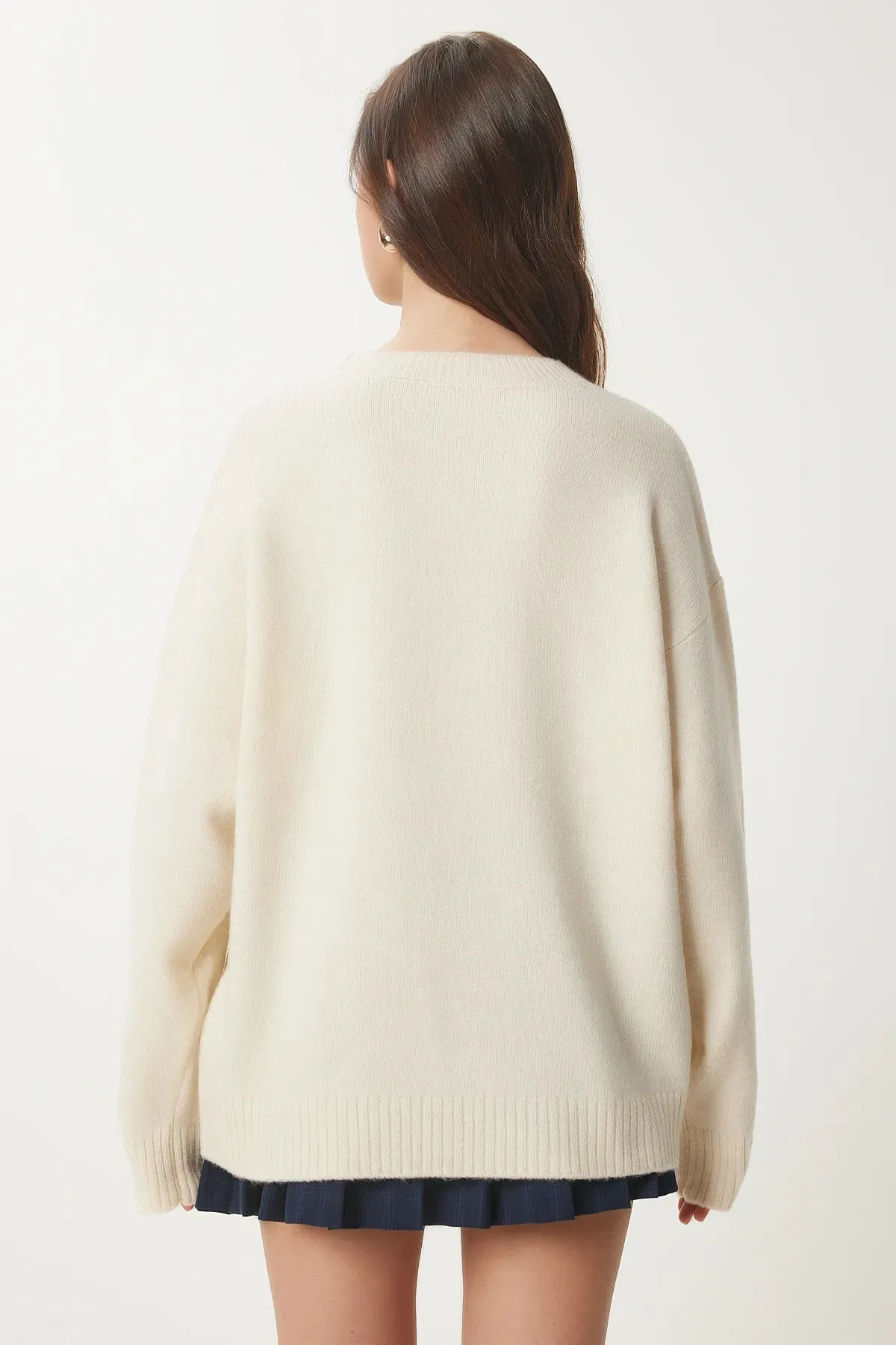 Teddy Bear Textured Soft Knit Sweater CREAM