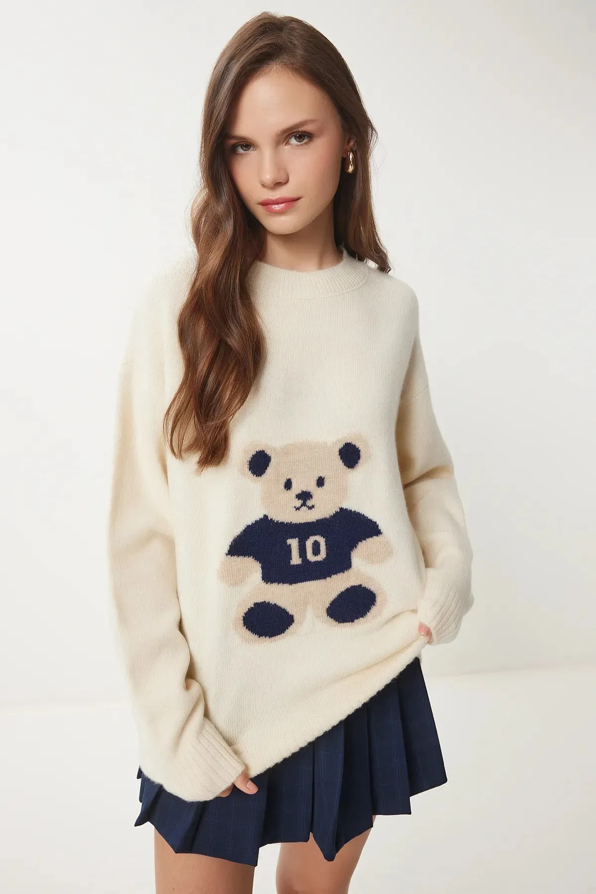 Teddy Bear Textured Soft Knit Sweater CREAM