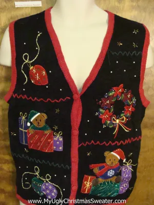 Teddy Bears Horrible Christmas Sweater Vest