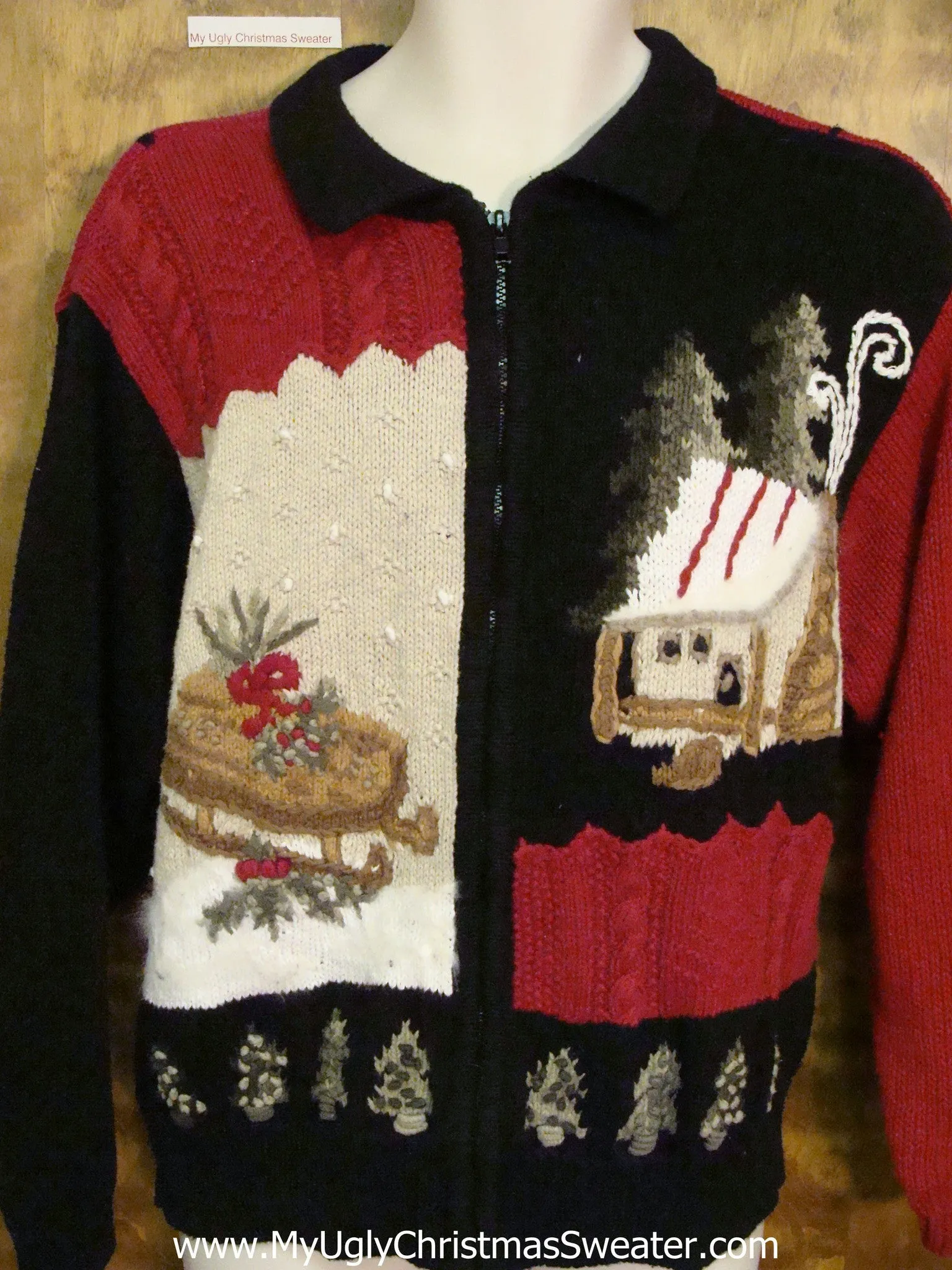 Two Sided Red and Black Ugly Christmas Sweater