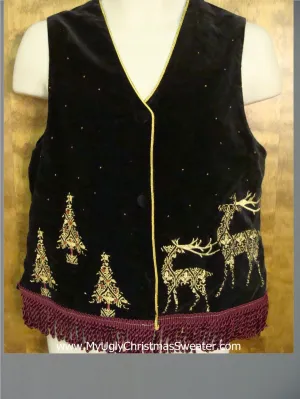 Ugly Christmas Cotton Vest with Fancy Reindeer