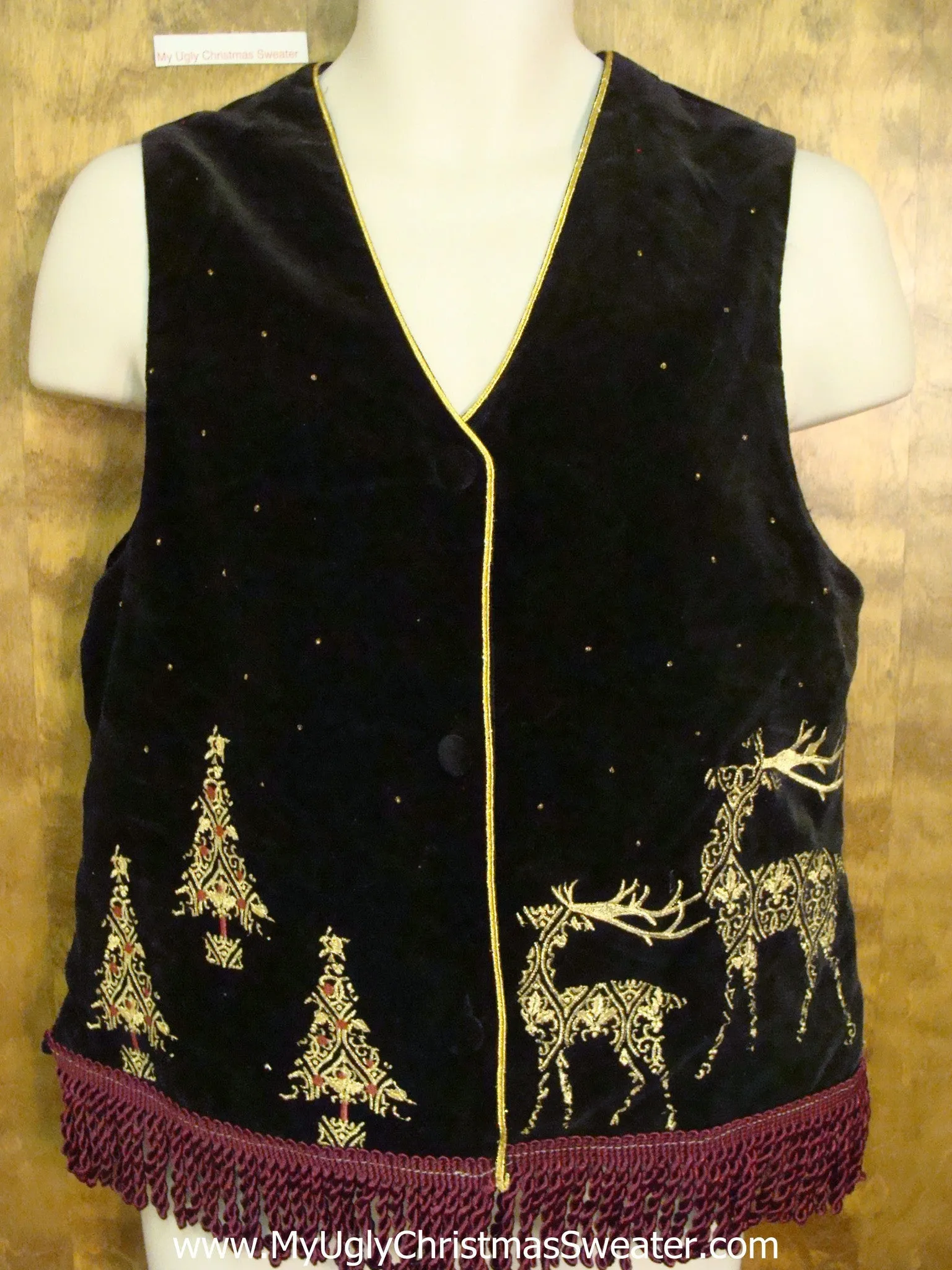 Ugly Christmas Cotton Vest with Fancy Reindeer