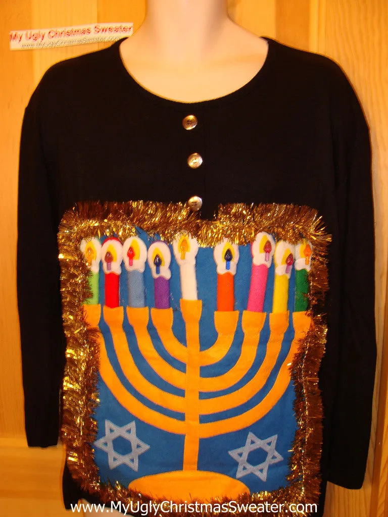 Ugly Christmas Sweater Party Hanukkah Sweater (j88)