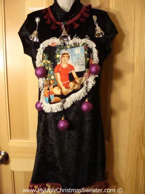 Ugly Christmas Sweater Party Tacky Dress Hottie Guy & Real Ornaments (d83)