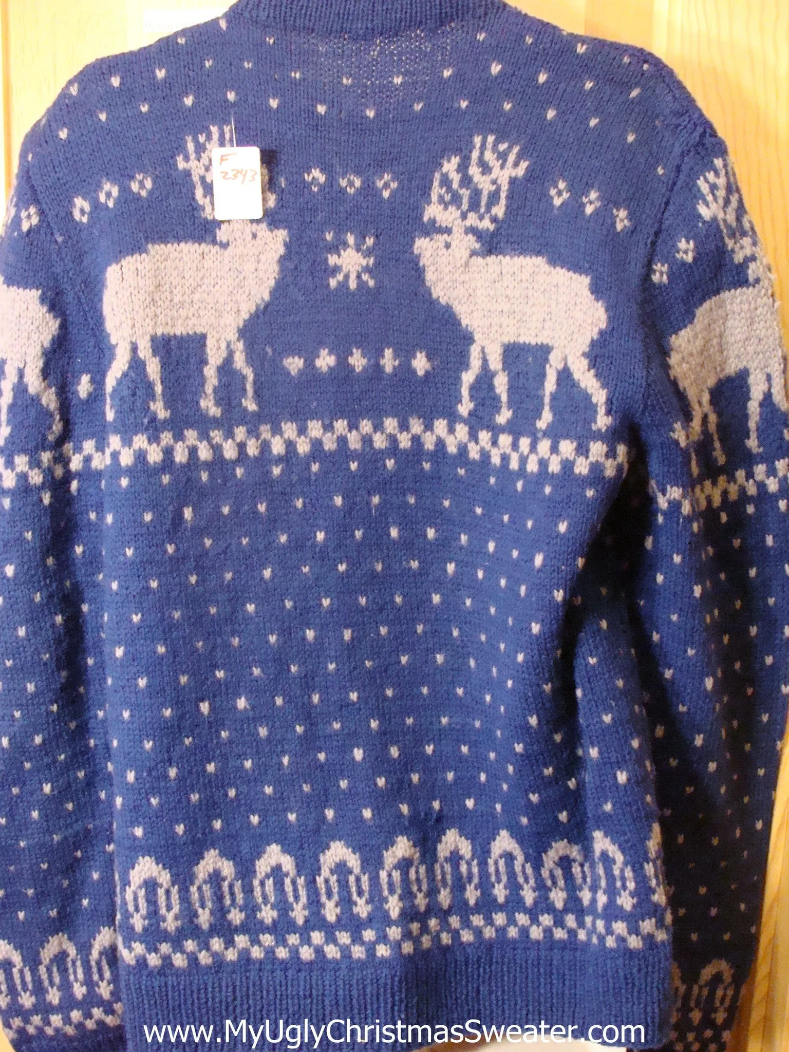 Ugly Christmas Sweater Vintage Style Reindeer Cardigan