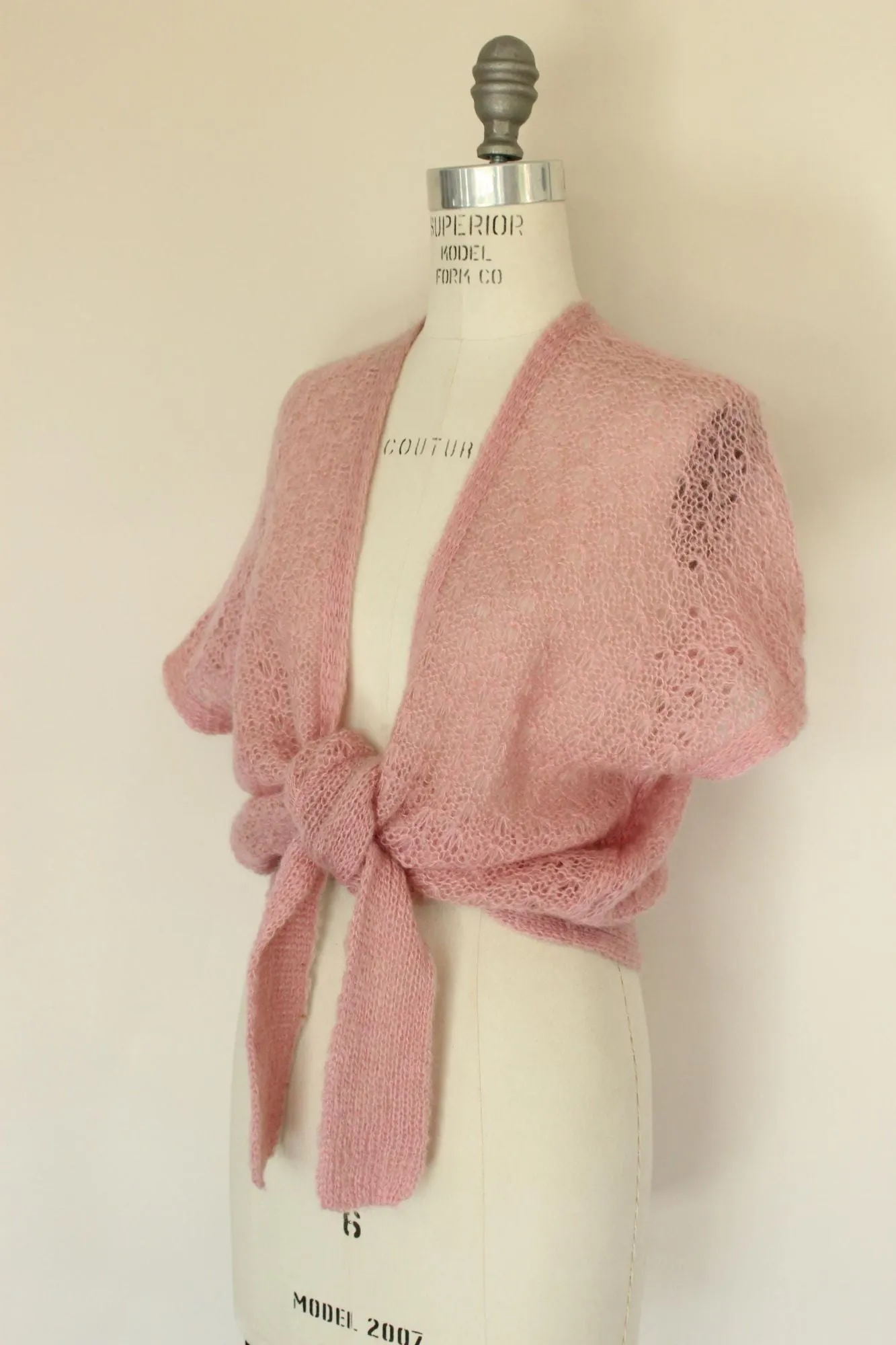 Vintage 1990s 2000s Pink Knit Wrap Cardigan