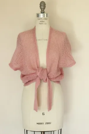 Vintage 1990s 2000s Pink Knit Wrap Cardigan