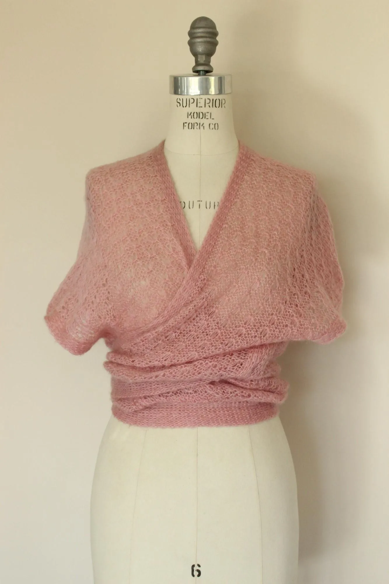 Vintage 1990s 2000s Pink Knit Wrap Cardigan