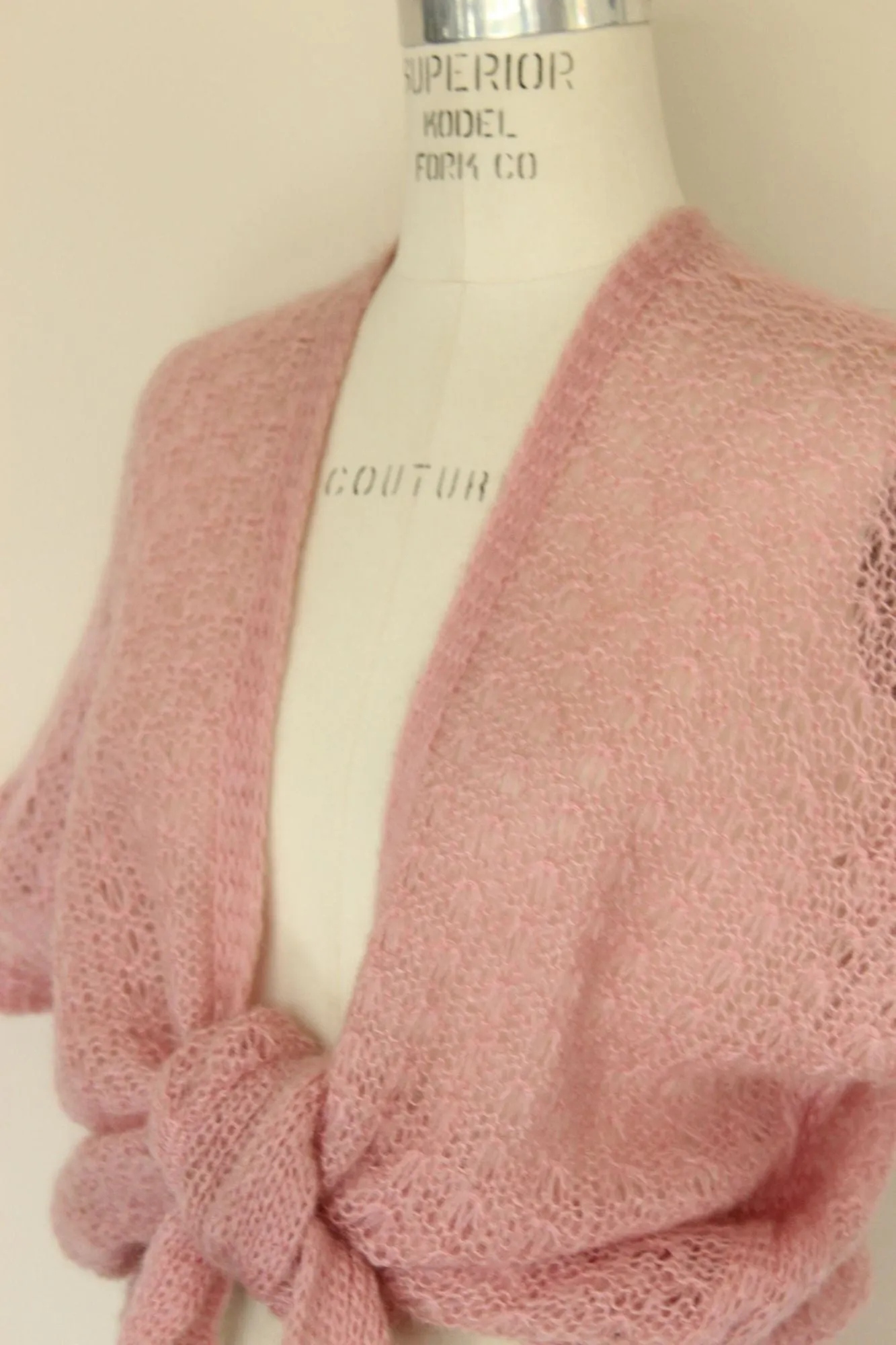 Vintage 1990s 2000s Pink Knit Wrap Cardigan