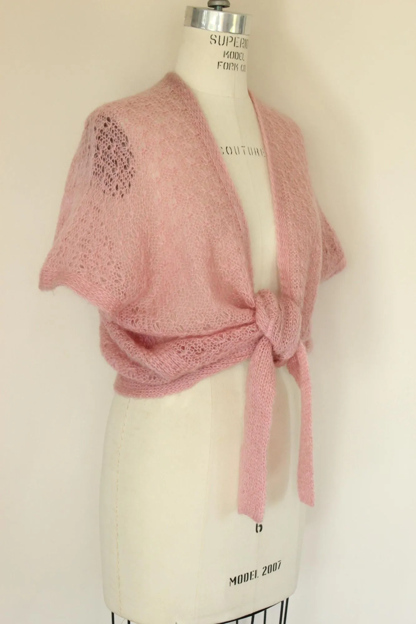 Vintage 1990s 2000s Pink Knit Wrap Cardigan