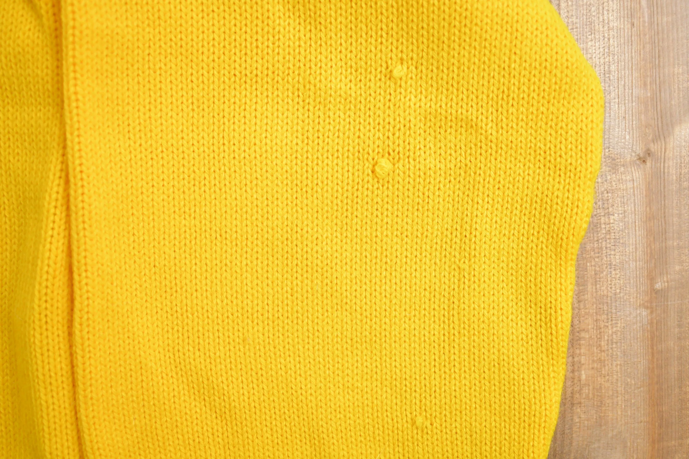 Vintage 1990s Yellow Knitted Cardigan Sweater