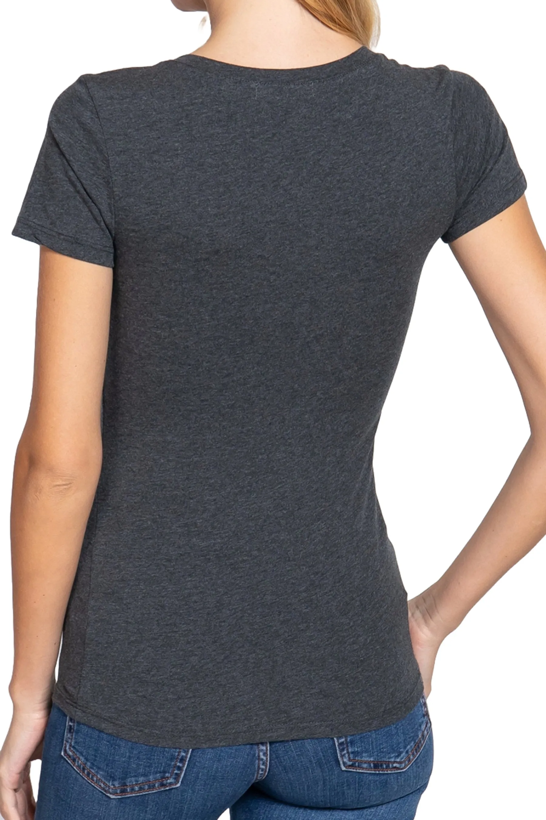 Women's Short Sleeve Scoop Neck Cotton Jersey Top - Soft and Stretchy 2-Pack