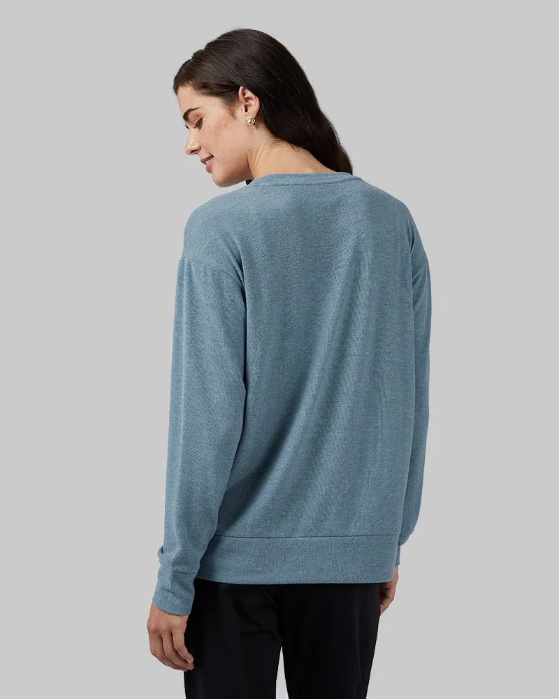 WOMEN'S SOFT SWEATER KNIT CREW TOP