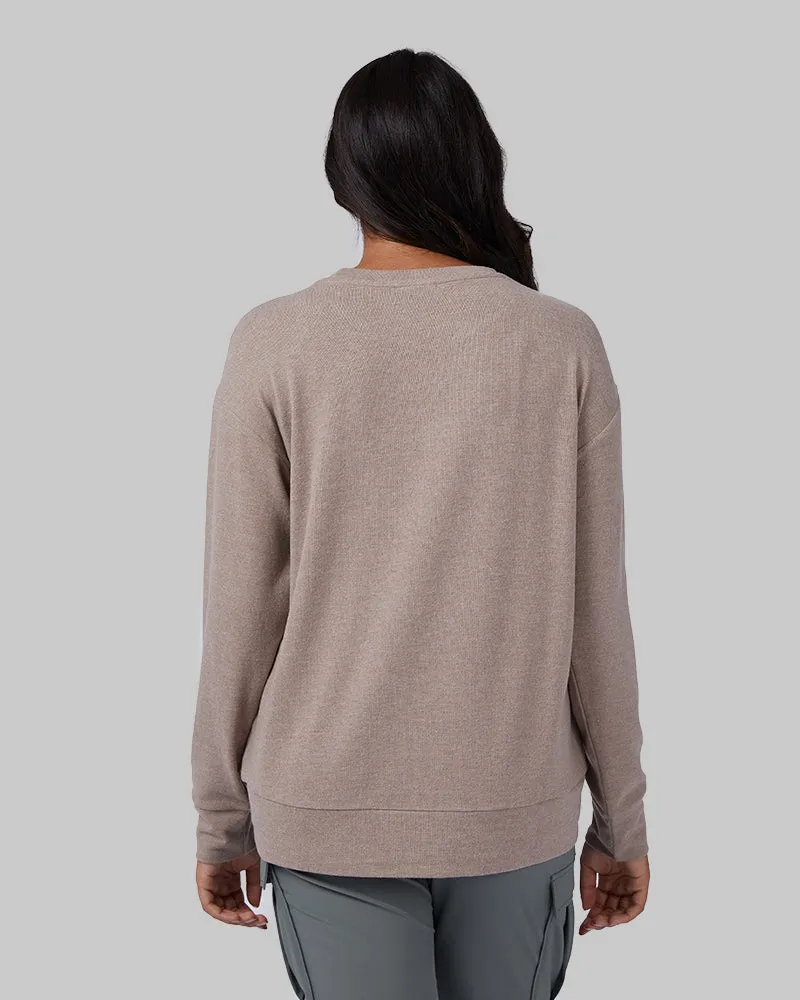 WOMEN'S SOFT SWEATER KNIT CREW TOP