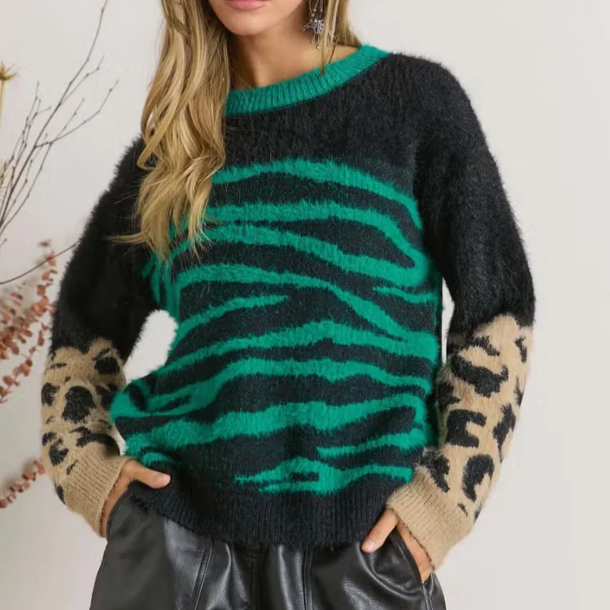 Zebra State of Mind Fuzzy Sweater Top