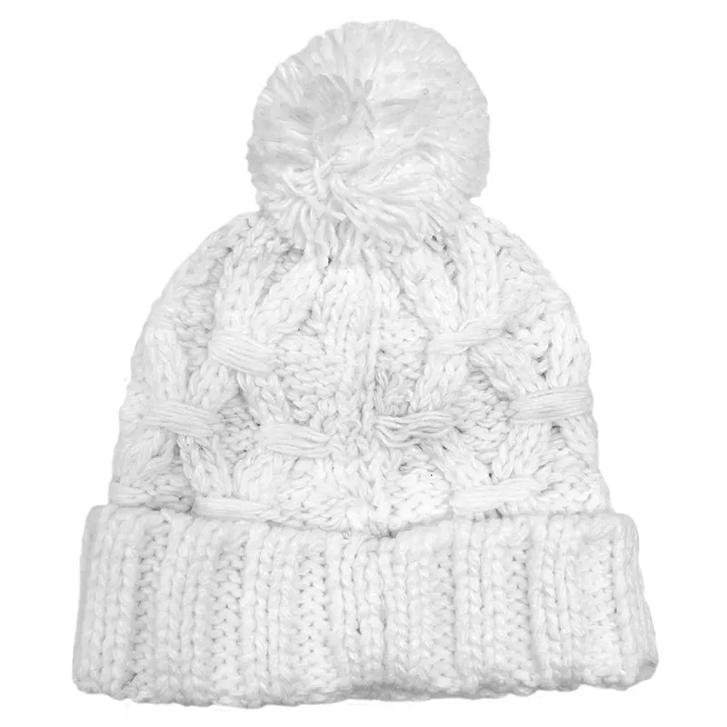 ZooZatz Chunky White Knit Hat